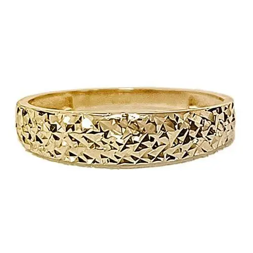 Złoty pierścionek 585 obrączkowy diamentowane elegancki na prezent Lovrin