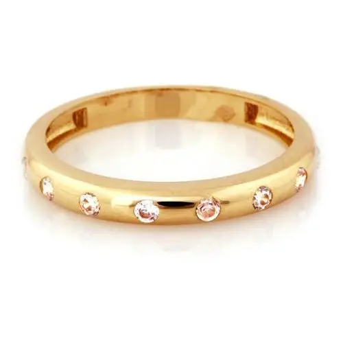 Złoty pierścionek 585 obrączkowy z cyrkoniami 1,63g Lovrin 3