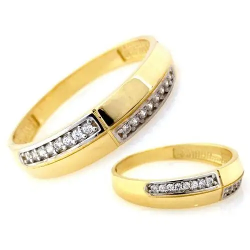 Lovrin Złoty pierścionek 585 obrączkowy z cyrkoniami 1,65g