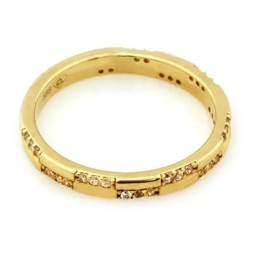 Złoty pierścionek 585 OBRĄCZKOWY Z CYRKONIAMI 2,03g, kolor żółty 3