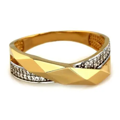 Złoty pierścionek 585 OBRĄCZKOWY Z CYRKONIAMI 2,87g, PI6383 2