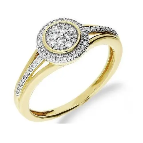 Złoty pierścionek 585 okrągły z diamentami Lovrin