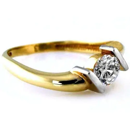 Lovrin Złoty pierścionek 585 prezent na zaręczyny cyrkonia 2