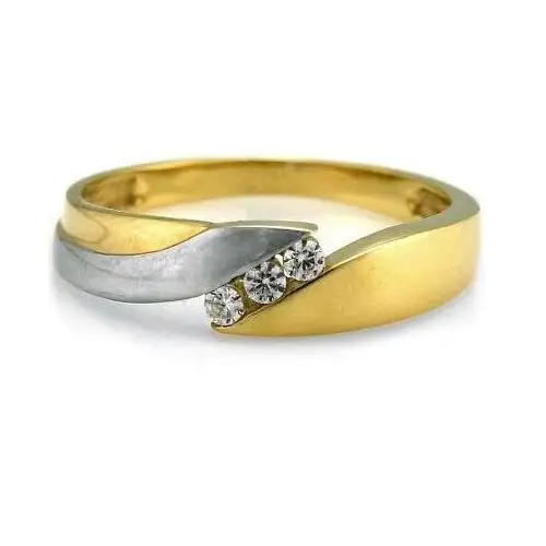 Złoty pierścionek 585 prezent zaręczyny cyrkonie Lovrin