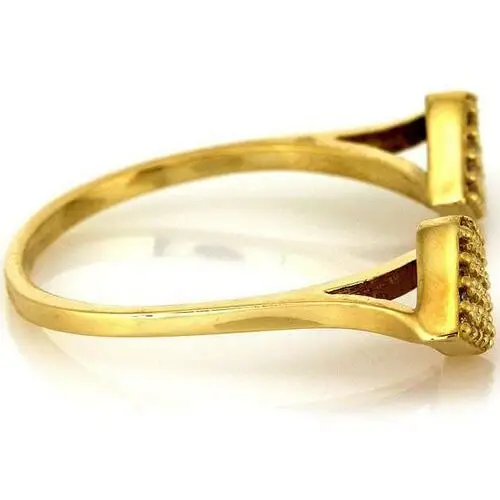 Złoty pierścionek 585 romby z cyrkoniami 14k Lovrin 2