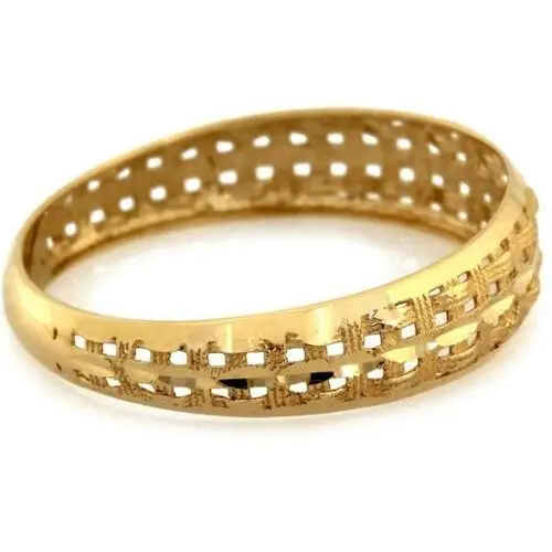 Lovrin Złoty pierścionek 585 szeroki ażurowy 2