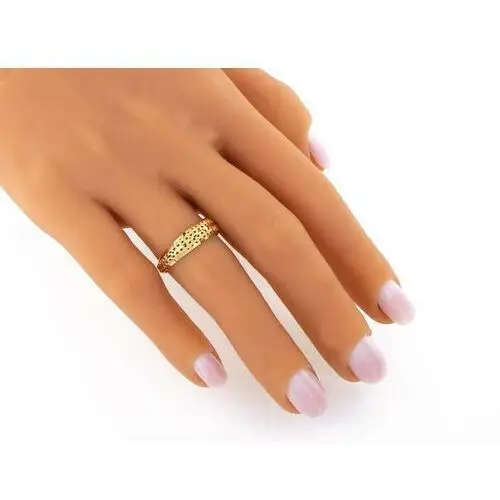Lovrin Złoty pierścionek 585 szeroki ażurowy 3