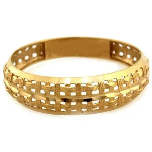 Lovrin Złoty pierścionek 585 szeroki ażurowy