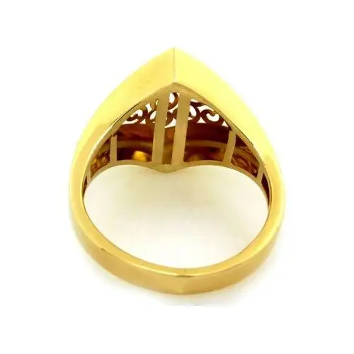 Złoty pierścionek 585 szeroki ażurowy ornament 2,12g, PI5419 2