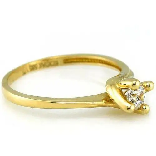 Lovrin Złoty pierścionek 585 wąska obrączka swarovski 2