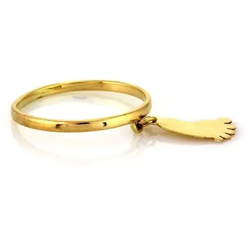 Lovrin Złoty pierścionek 585 wisząca stópka 1,23g 4