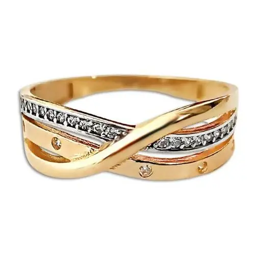Lovrin Złoty pierścionek 585 wysadzany cyrkoniami