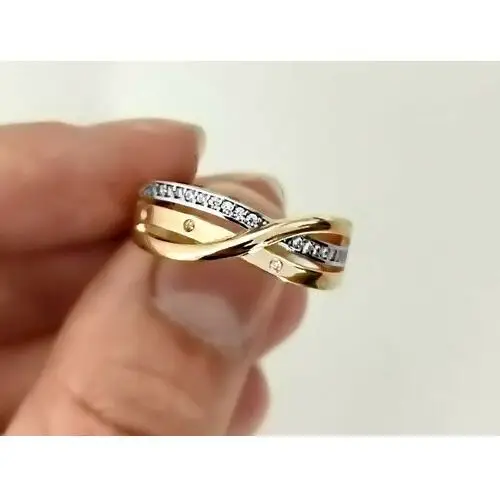 Lovrin Złoty pierścionek 585 wysadzany cyrkoniami 4