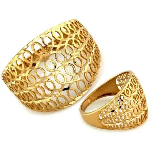 Lovrin Złoty pierścionek 585 z ażurowym wzorem 2,43g