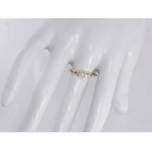 Lovrin Złoty pierścionek 585 z białą cyrkonią 12r 3