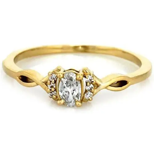 Lovrin Złoty pierścionek 585 z białą cyrkonią 12r