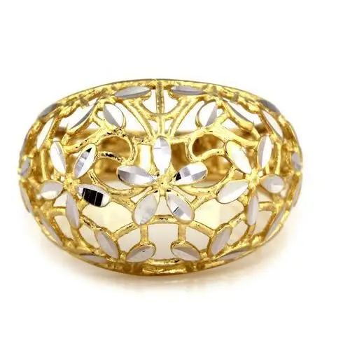 Lovrin Złoty pierścionek 585 z białym złotem ażurowy 16 19