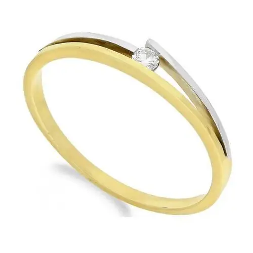 Lovrin Złoty pierścionek 585 z białym złotem i diamentem 16