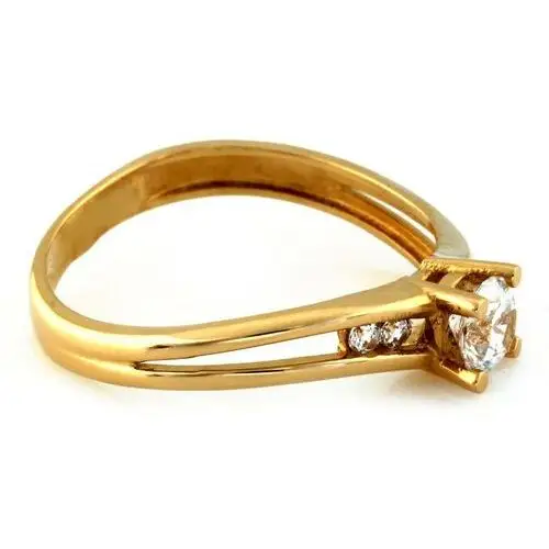 Złoty pierścionek 585 z cyrkonią na zaręczyny Lovrin 3