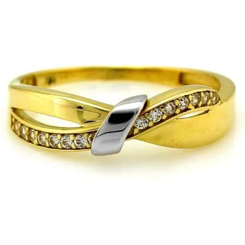 Złoty pierścionek 585 z cyrkoniami 1,78g Lovrin
