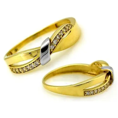 Złoty pierścionek 585 z cyrkoniami 1,78g Lovrin 2