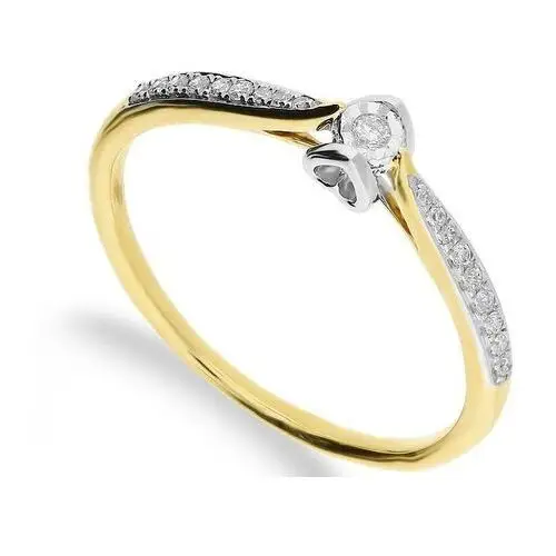 Lovrin Złoty pierścionek 585 z diamentami elegancki