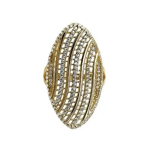 Lovrin Złoty pierścionek 585 z dużą ażurową ozdobą