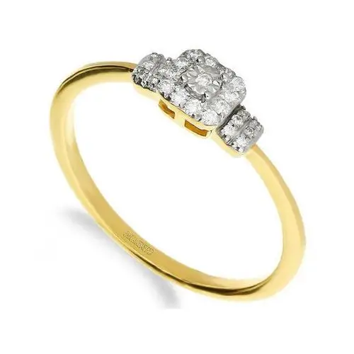 Lovrin Złoty pierścionek 585 z kamieniami 25 diamentów r 16