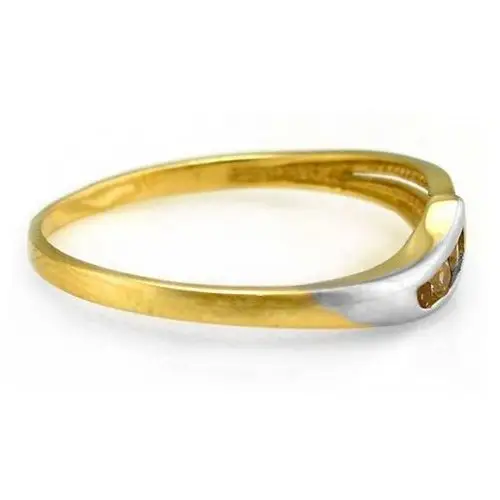 Złoty pierścionek 585 z trzema cyrkoniami, PI1002 2