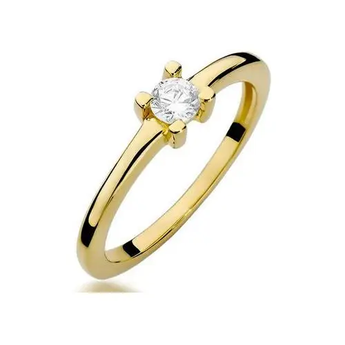 Złoty pierścionek 585 zaręczynowy z brylantem 2,50 g, kolor żółty