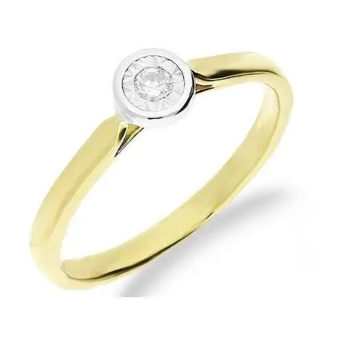 Lovrin Złoty pierścionek 585 zaręczynowy z brylantem