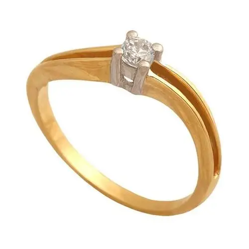 Lovrin Złoty pierścionek 585 zaręczynowy z cyrkonią 15 mm