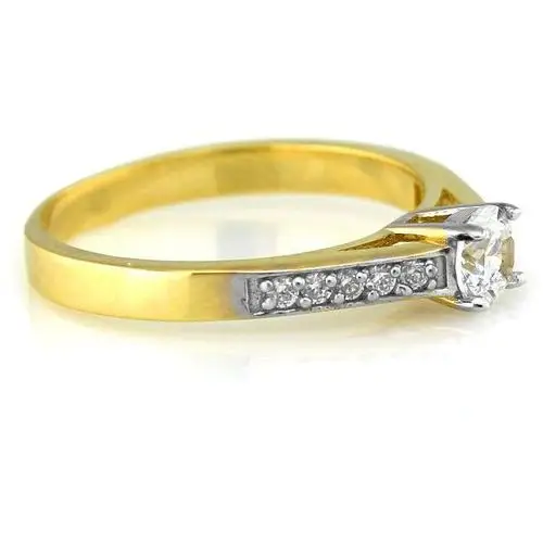 Złoty pierścionek 585 zaręczynowy z cyrkoniami, PI_2596_585 3