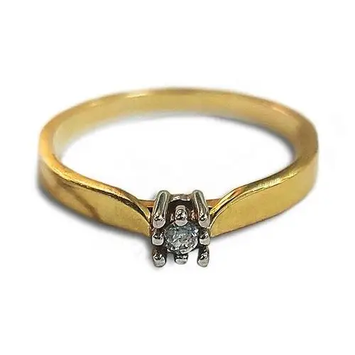 Lovrin Złoty pierścionek 585 zaręczynowy z małym oczkiem 1,63 g