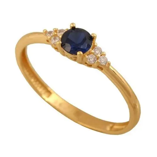 Lovrin Złoty pierścionek 585 zaręczynowy z niebieskim kamieniem 1,05g