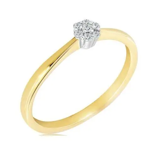 Złoty pierścionek 585 zaręczynowy z subtelnymi diamentami