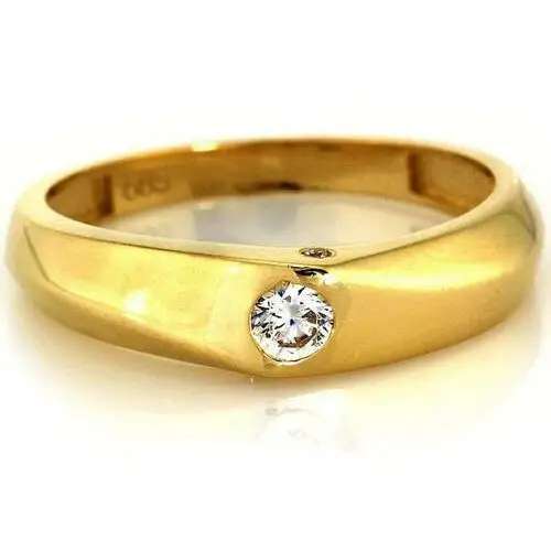 Lovrin Złoty pierścionek 585 złota obrączka z cyrkonią