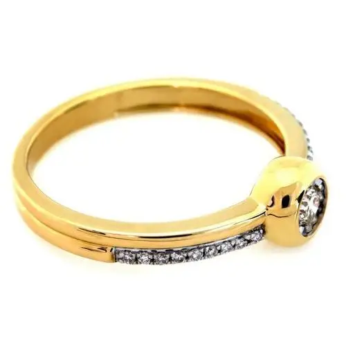 Złoty pierścionek bogato zdobiony brylantami 0.16 ct Lovrin 3