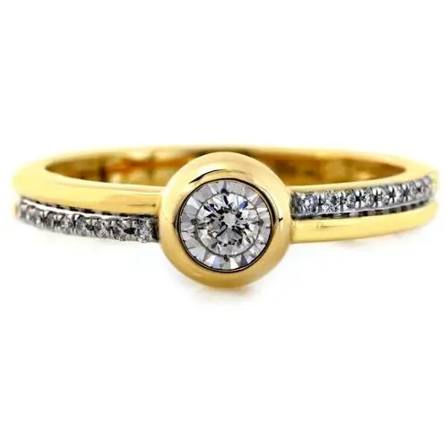 Złoty pierścionek bogato zdobiony brylantami 0.16 ct Lovrin 2