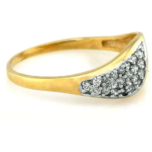 Lovrin Złoty pierścionek damski 585 z cyrkoniami ażur białe złoto 2