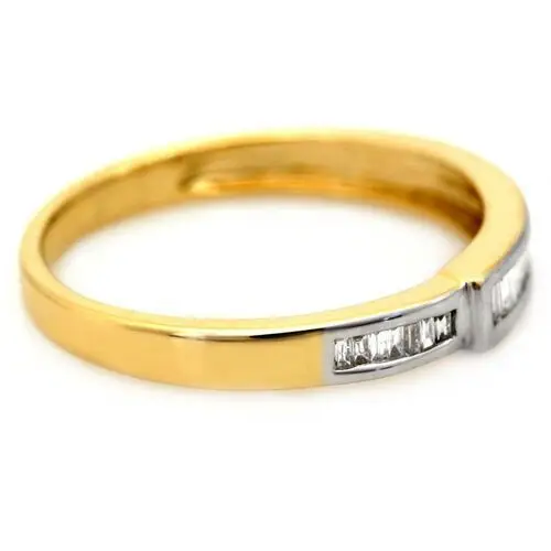 Lovrin Złoty pierścionek delikatny wąski z brylantami 0.14 ct 3