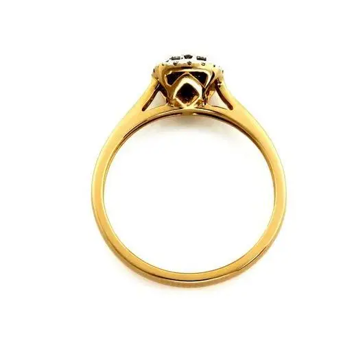 Złoty pierścionek kwadratowe oczko z brylantami, BPI_3303_B585 5