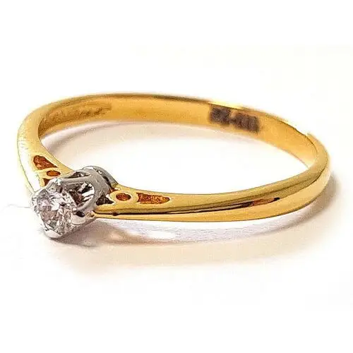 Złoty pierścionek na zaręczyny 585 białe złoto diament Lovrin 2