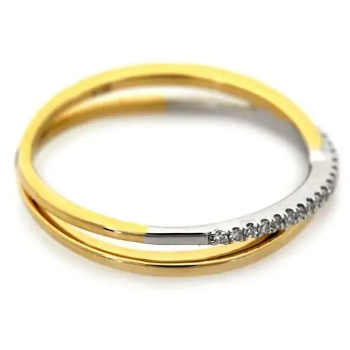 Lovrin Złoty pierścionek przeplatany z brylantami 3