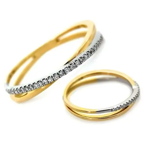 Lovrin Złoty pierścionek przeplatany z brylantami