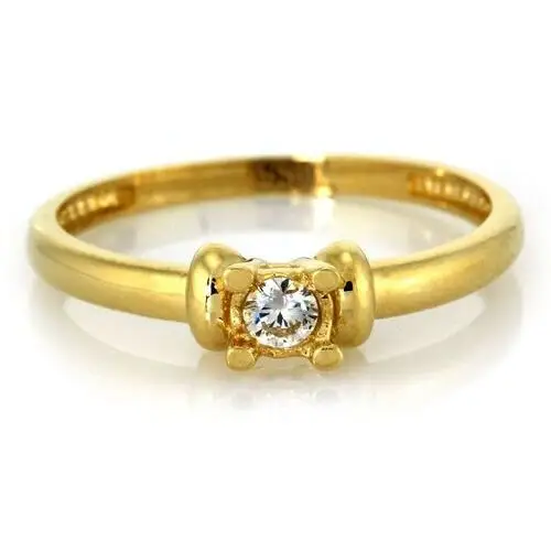 Złoty pierścionek z jednym brylantem Lovrin 2