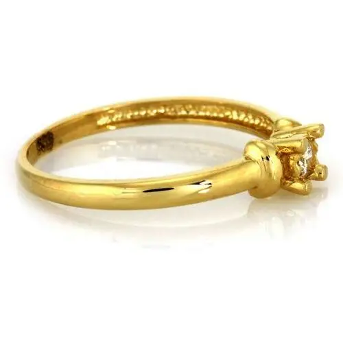 Złoty pierścionek z jednym brylantem Lovrin 3