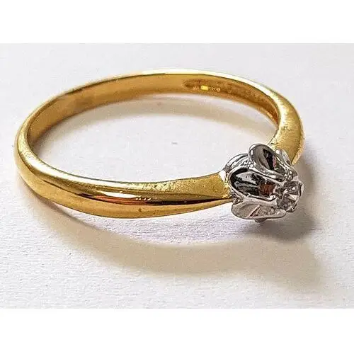 Lovrin Złoty pierścionek zaręczynowy 585 białe złoto diament 2