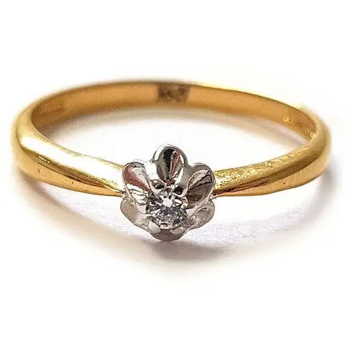Lovrin Złoty pierścionek zaręczynowy 585 białe złoto diament