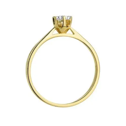 Lovrin Złoty pierścionek zaręczynowy 585 z białym diamentem białe zloto r20 3